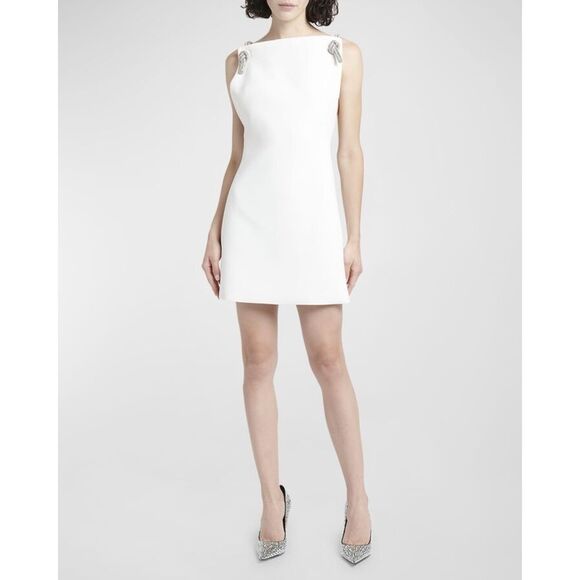 NWT Versace Embellished Rope Mini Shift Dress White Size IT42 / US6 $5900 - Picture 2 of 13